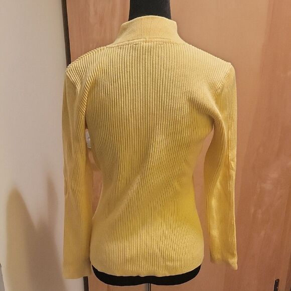 Boston Proper Yellow Ribbed Sweater - Picture 3 of 8